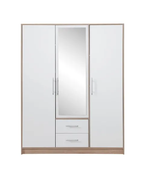 Szafa SMART II z lustrem 150 cm dąb sonoma + biały lux