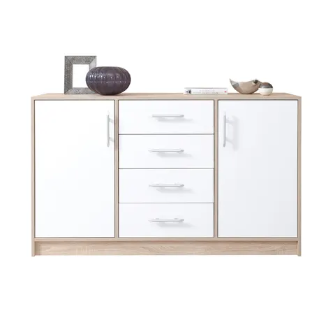 Komoda duża SMART 140 cm dąb sonoma + biały lux