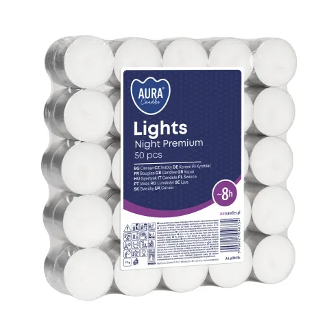 Podgrzewacze tealight 8h 50 szt. w stosie pf30-50s Aura