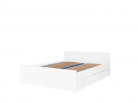 C14 - ŁÓŻKO Z RAMĄ DREWNIANĄ NA MATERAC 140X200 biały