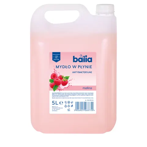 Mydło do rąk uzupełniające 5 L – Antybakteryjne Malina BHW-005-014 Balia