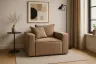 Fotel FIRE 88 cm tapicerowany sztruksowy toffee