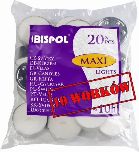 10 x Podgrzewacze 20 sztuk świece tealight palenie 10h