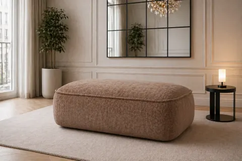 Pufa FLAVIO 60X100 cm tapicerowana, toffee szenil
