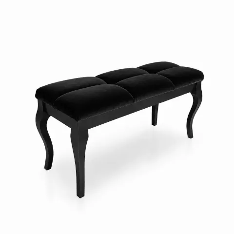 Pufa podnóżek BASSO na nóżkach, czarny velvet