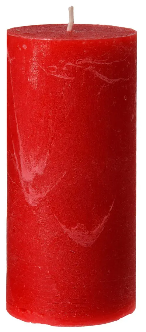 Świeca Rustic Walec czerwony 15 cm