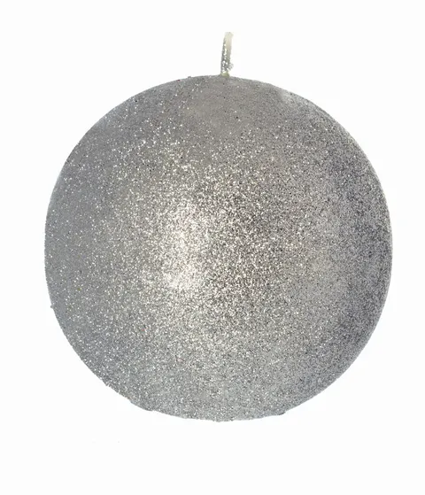 Glamour kula fi 10 cm Srebrny Brokat
