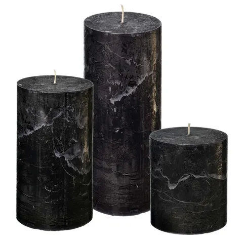 Zestaw Świece Rustic czarny