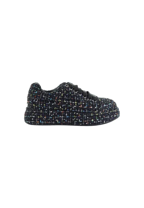 Damskie trampki czarne z cyrkoniami GOE UU2N4008