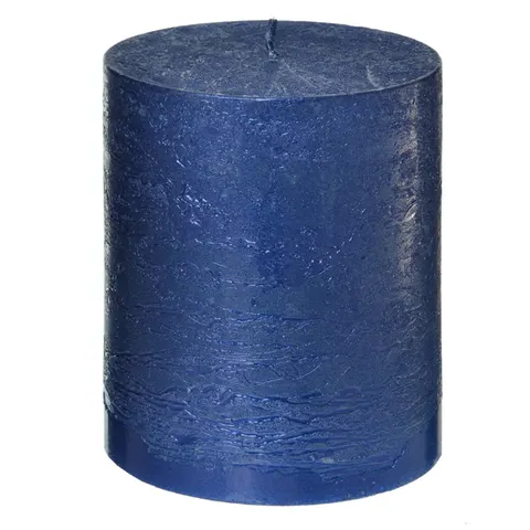 Świeca Rustic Walec granatowy metalik 9 cm
