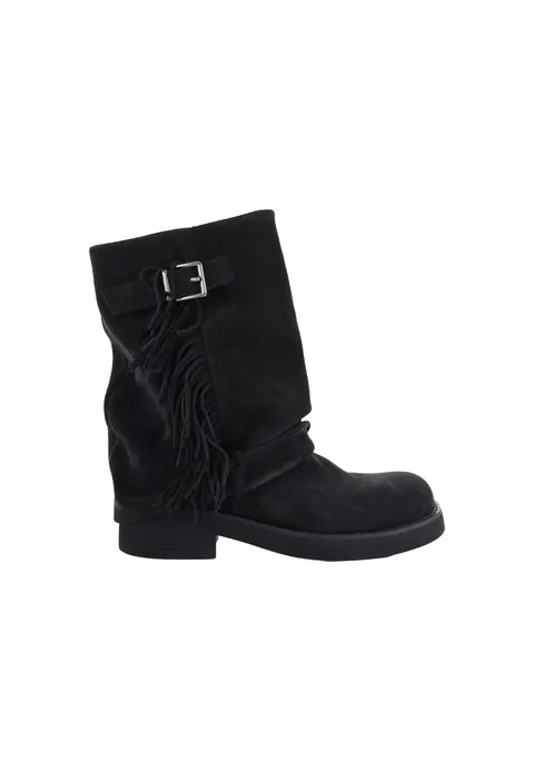 Damskie czarne botki w stylu boho GOE UU2N4108