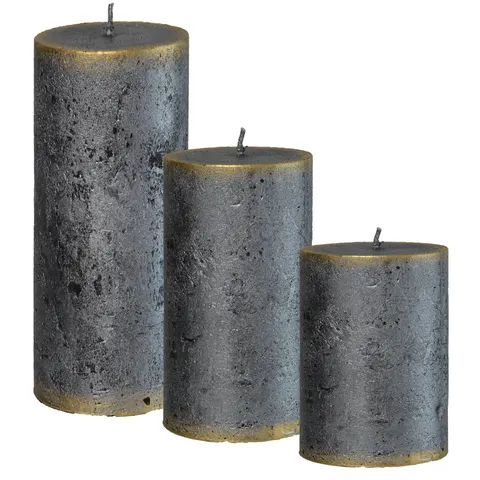 Zestaw Świece Rustic CZARNY Patyna