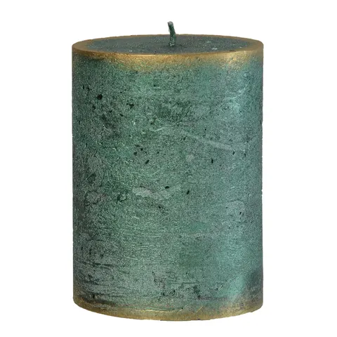 Świeca Rustic Walec 9 cm Zielony Patyna