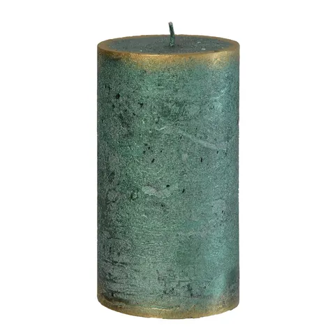 Świeca Rustic Walec 11,5 cm Zielony Patyna
