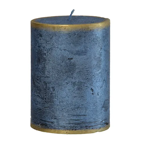 Świeca Rustic Walec 9 cm Niebieski Patyna