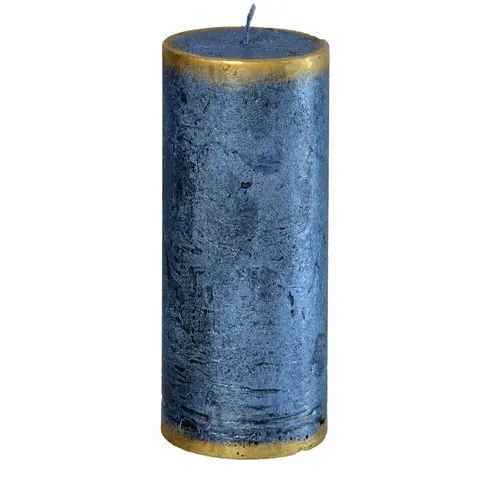 Świeca Rustic Walec 15 cm Niebieski Patyna