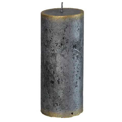 Świeca Rustic Walec 15 cm Czarny Patyna