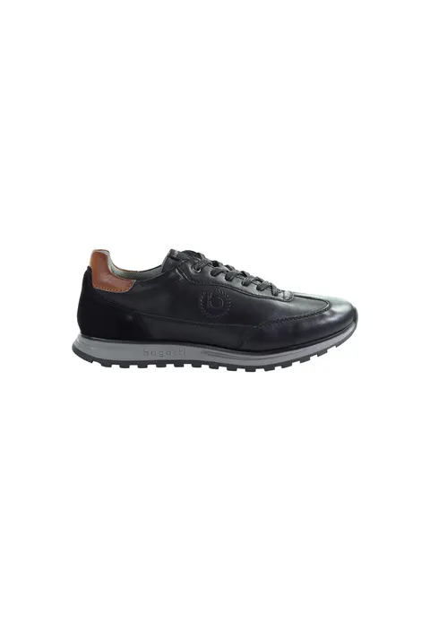 Męskie skórzane czarne sneakersy 335A021Y5000-1000