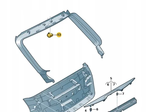 Oryginalny haczyk uchwyt rolety Audi A6, Q8, RS6 4G9861833A
