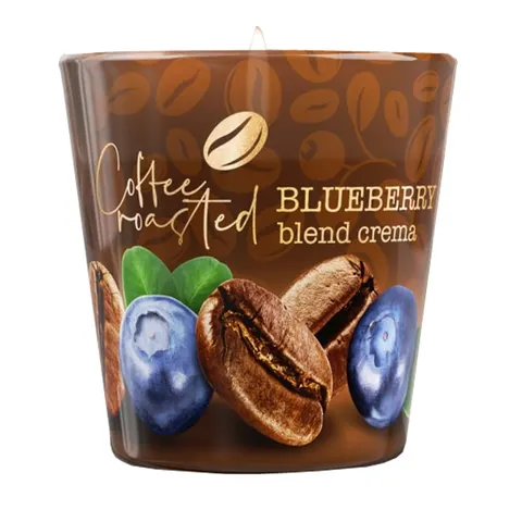 Świeca zapachowa w szkle Coffe Roasted Blueberry Blend Crema 115g 30h
