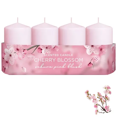 Świeca zapachowa Cherry Sakura Pink 10h 40x70