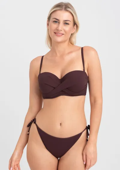 Samanta - Biustonosz kąpielowy Venus A450 kakao bardotka 65D Brązowy