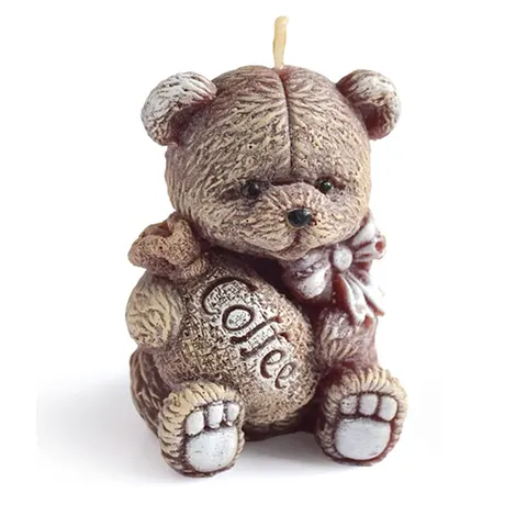 Świeca Miś kawowy świeczka figurka 7,5 cm brazowy Flowerbox