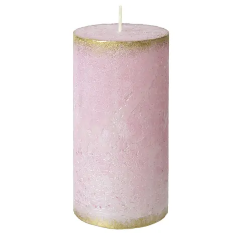 Świeca Rustic Walec 15 cm Różowy Patyna