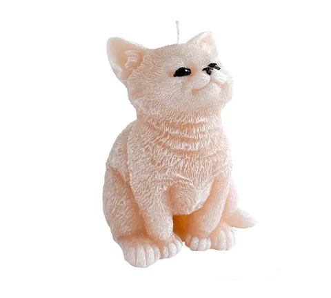 Świeca Kot świeczka figurka 15 cm beżowy