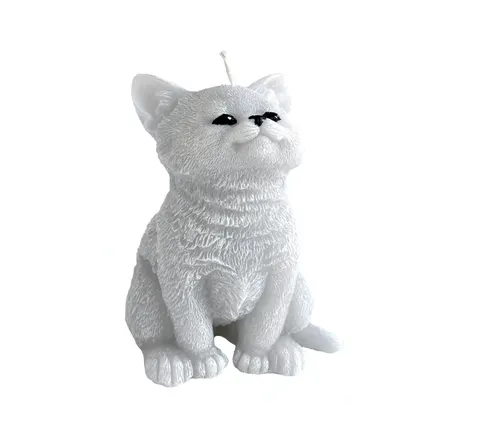 Świeca Kot świeczka figurka 15 cm szary