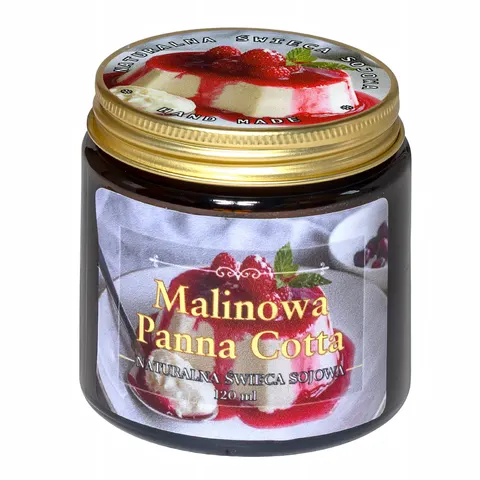 MALINOWA PANNA COTTA Świeca zapachowa sojowa 120 ml