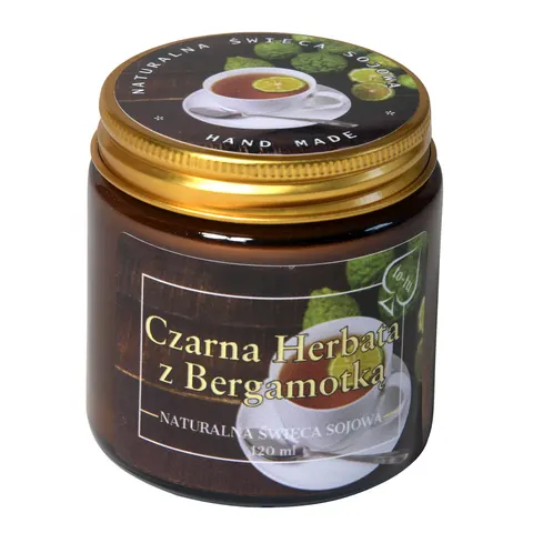 CZARNA HERBATA z BERGAMOTKĄ Świeca zapachowa sojowa 120 ml