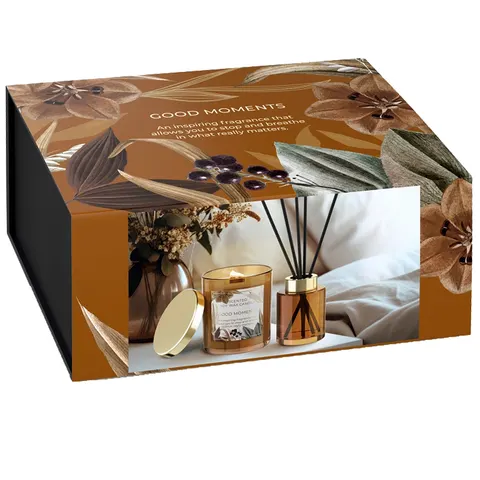 Prezent Gift Box zapach GOOD MOMENTS dyfuzor i świeca zapachowa elegancja
