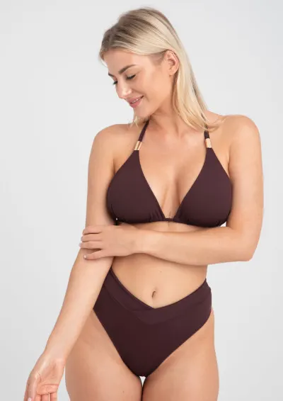 Samanta - Biustonosz kąpielowy bikini Venus A130 kakao miękki M Brązowy