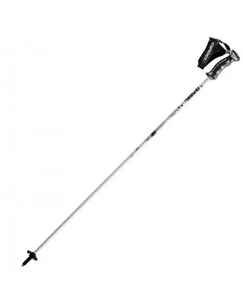 Kije narciarskie GABEL Silvester white 120 cm (14 mm wypinane paski Click 3D)
