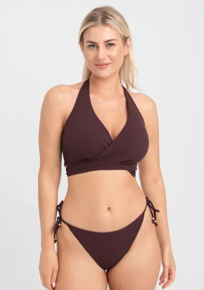 Samanta - Biustonosz kąpielowy bikini top Venus A150 kakao miękki XL Brązowy