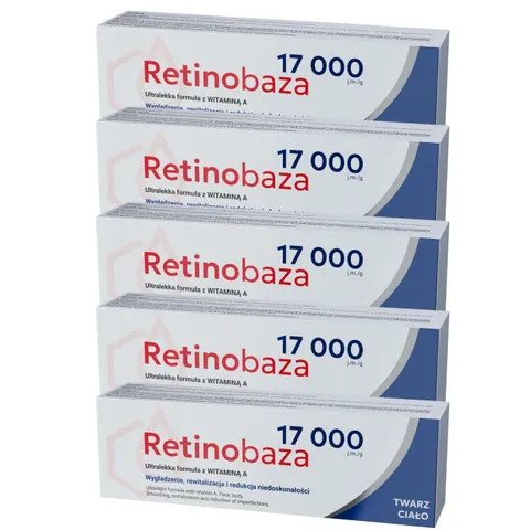 RETINOBAZA 17000 Krem z vit A 30 g, pakiet 5 szt.