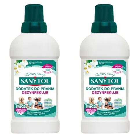 SANYTOL Dodatek do prania DEZYNFEKUJĄCY 500 ml, pakiet 2 szt.