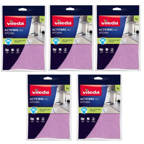 VILEDA Ścierka ACTIFIBRE RÓŻOWA, pakiet 5 szt