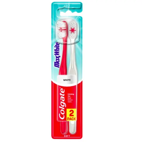 COLGATE MAX WHITE Szczoteczka do zębów MIĘKKA, 2 szt