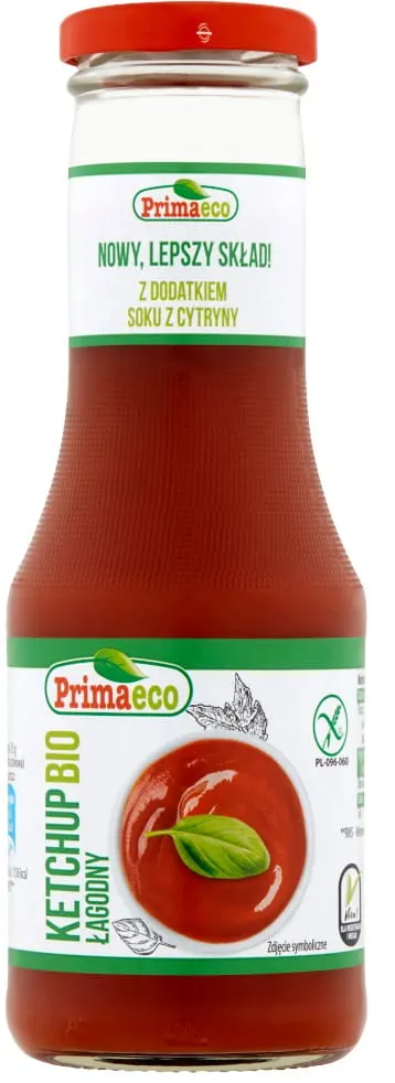 Ketchup Łagodny Bezglutenowy BIO 315 g Primaeco