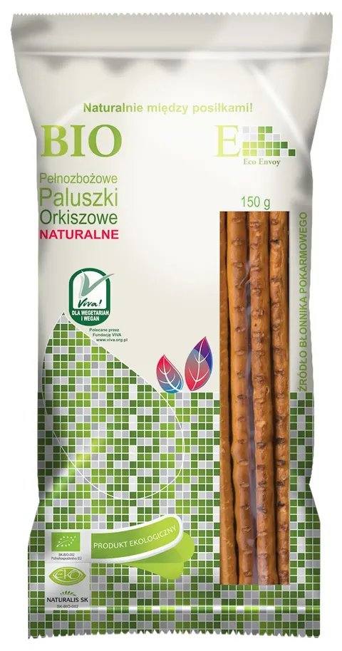 Paluszki Orkiszowe Pełnoziarniste Naturalne BIO 150 g Envoy