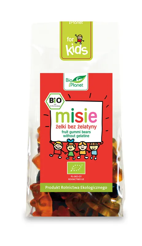 Żelki Misie bez Żelatyny Bezglutenowe BIO 100 g Bio Planet