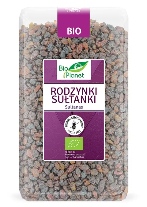 Rodzynki Sułtanki Bezglutenowe BIO 1 kg Bio Planet