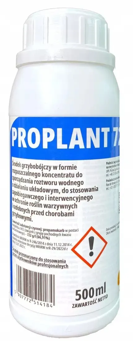 Proplant 722SL 500ml UPL profesjonalny fungicyd do iglaków, warzyw i roślin ozdobnych, zwalczający fytoftorozę, zgorzel i mączniaka rzekomego