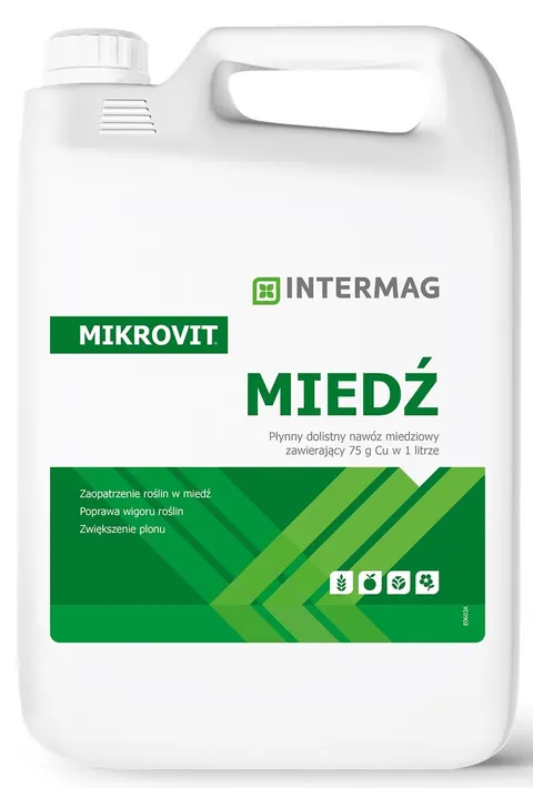 Mikrovit Miedź 80 5l INTERMAG dolistny nawóz miedziowy, 80g Cu w litrze, przyrost biomasy