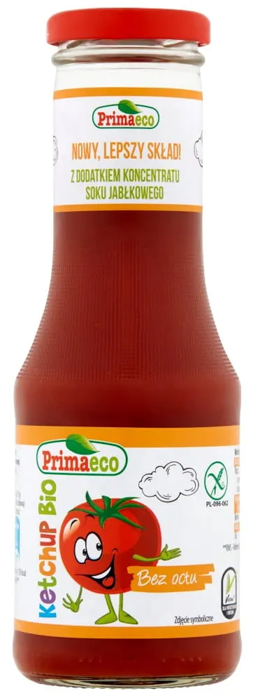 KETCHUP BEZ OCTU BEZGLUTENOWY BIO 315 g - PRIMAECO