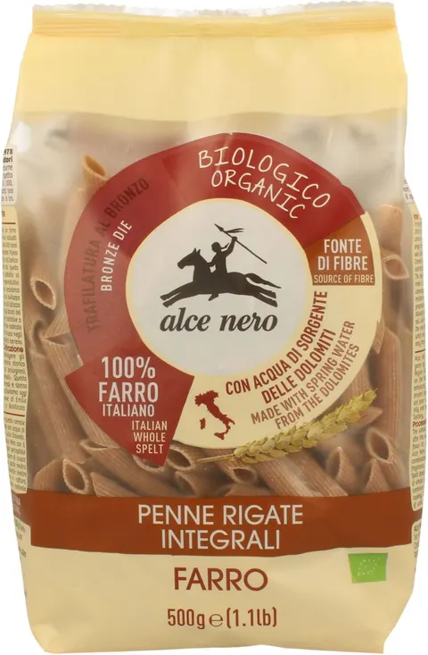 Makaron z Płaskurki Razowy Penne BIO 500 g Alce Nero