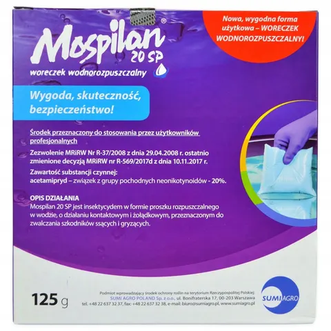 Mospilan 20SP 125g SUMI AGRO acetamipryd, stonka ziemniaczana, mszyca, opuchlak, śmietka
