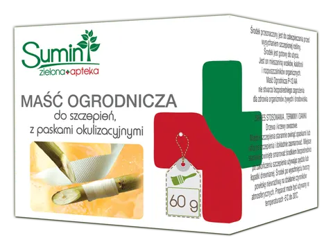 Maść Ogrodnicza P13 60g SUMIN do szczepień, z paskami okulizacyjnymi, zabezpiecza przed wysychaniem rośliny